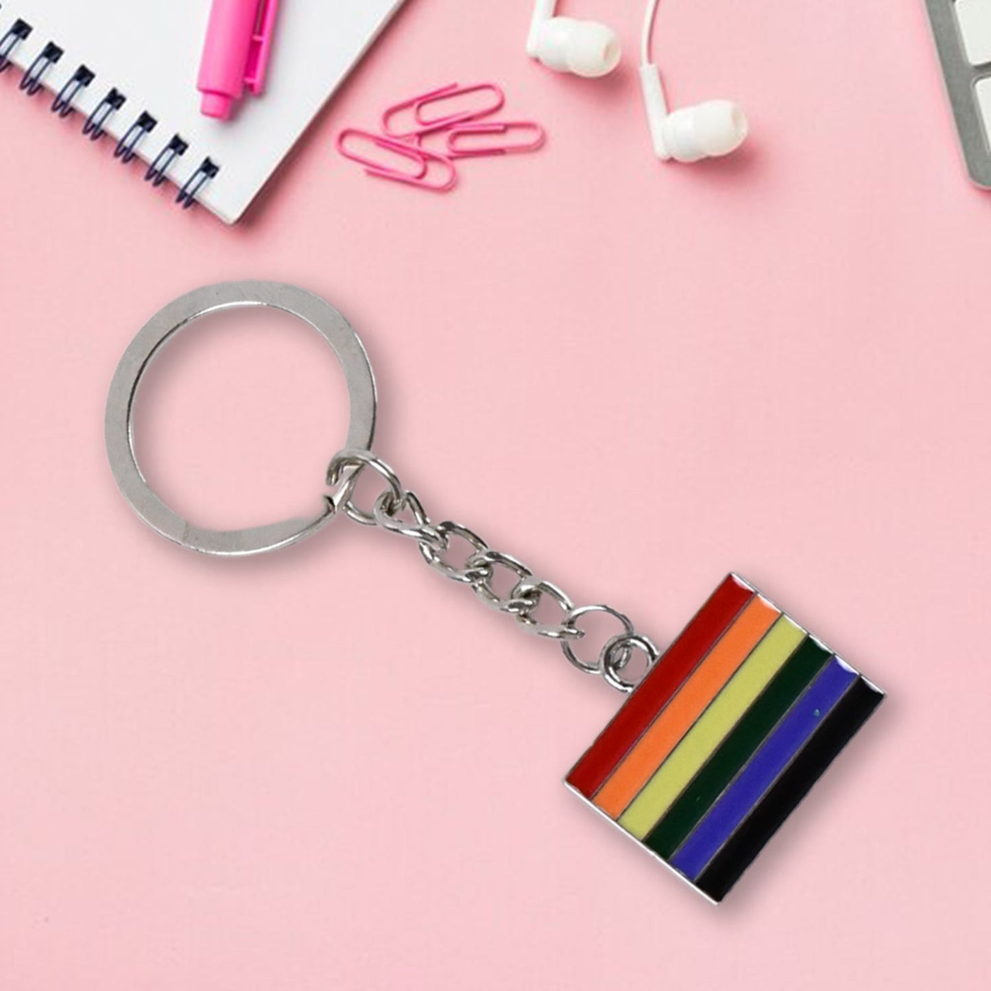Rainbow Metal Keychain