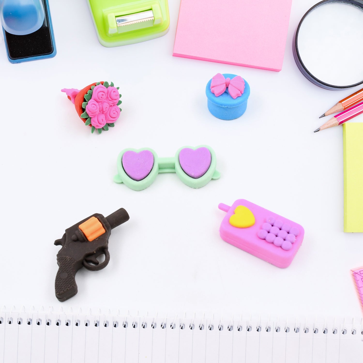 Fancy Colorful Erasers Set