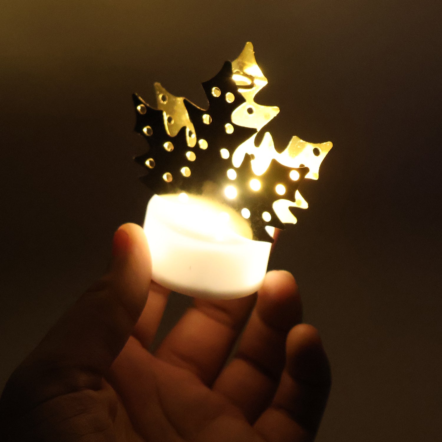 Gold Leaf LED Diya