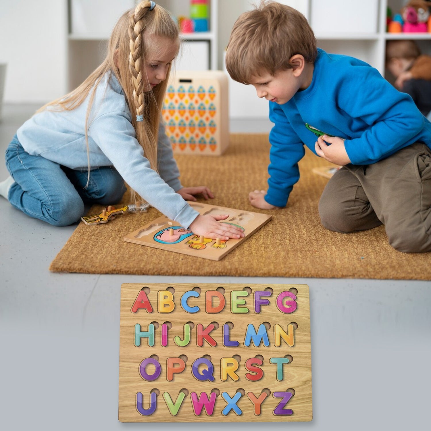 Wooden Puzzle Board ABC Letters