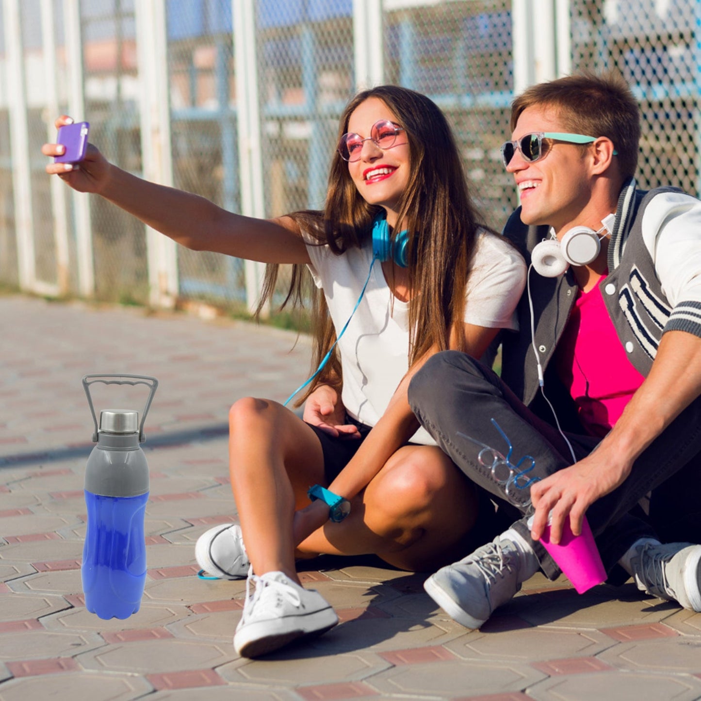 Plastic Sports Insulated Water Bottle (Mix Color)