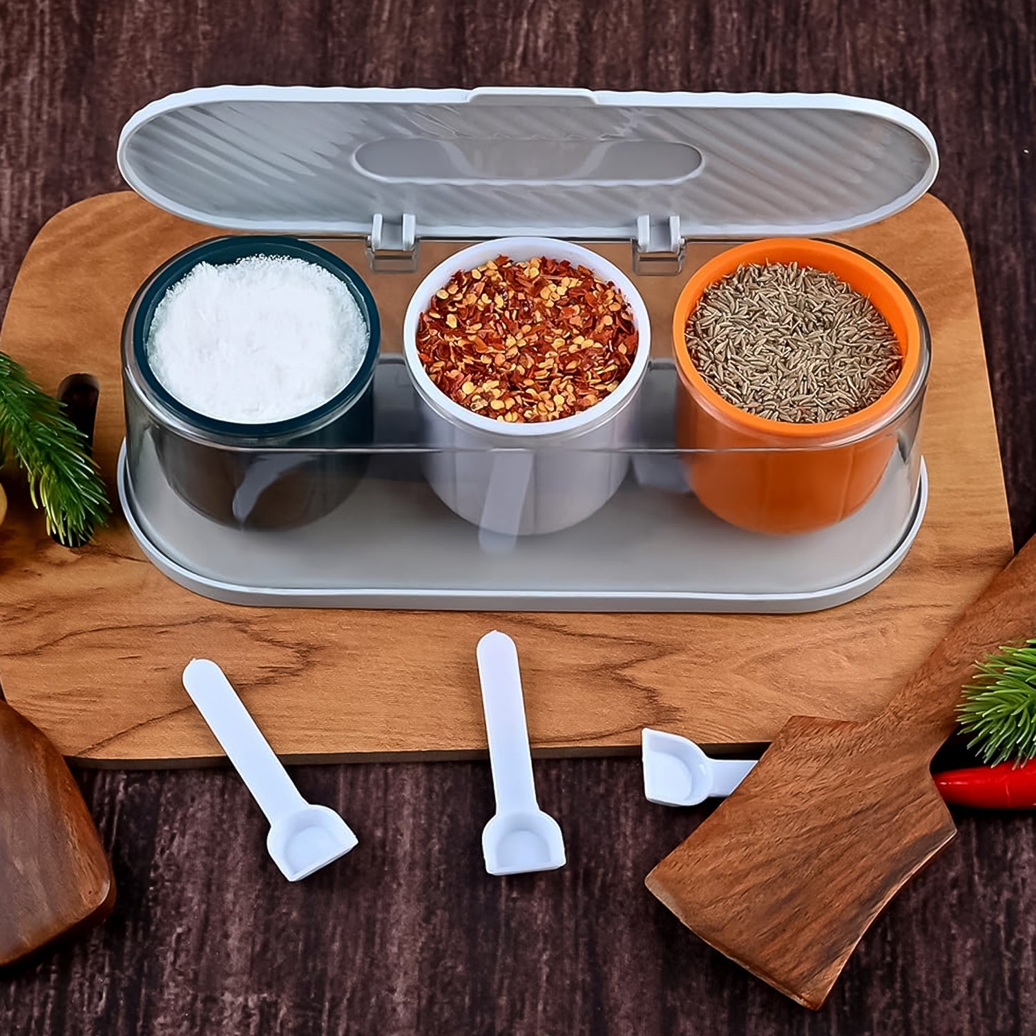 Home Kitchen 3 Grid Seasoning Spice