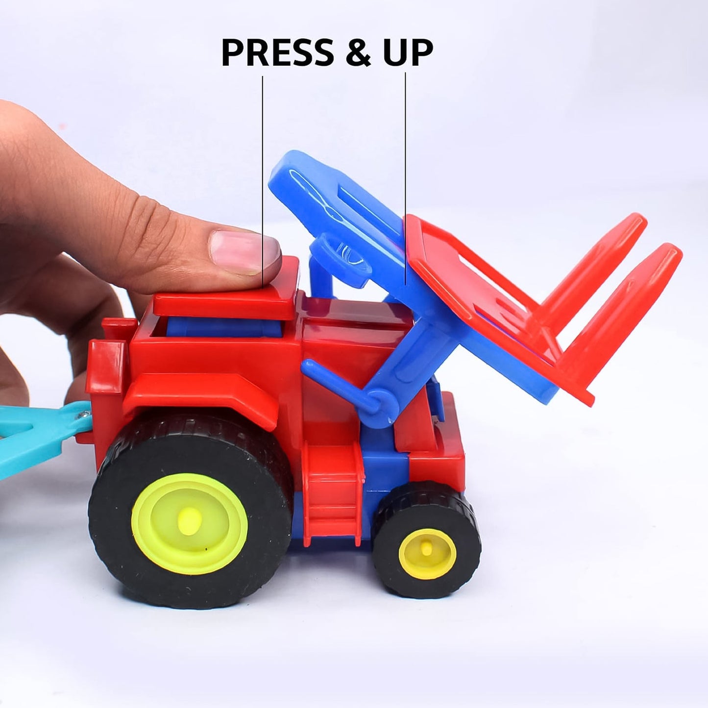 Plastic Tractor Toy Friction Powered With Trolley
