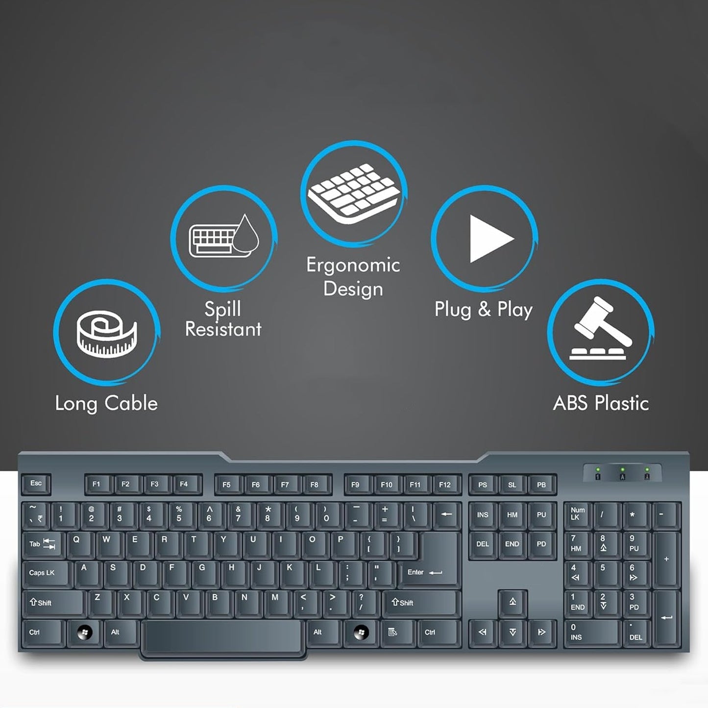 Wired USB Keyboard 104 Keys