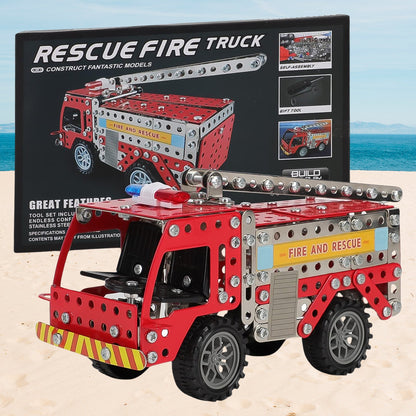 Metal Fire Truck Building Kit