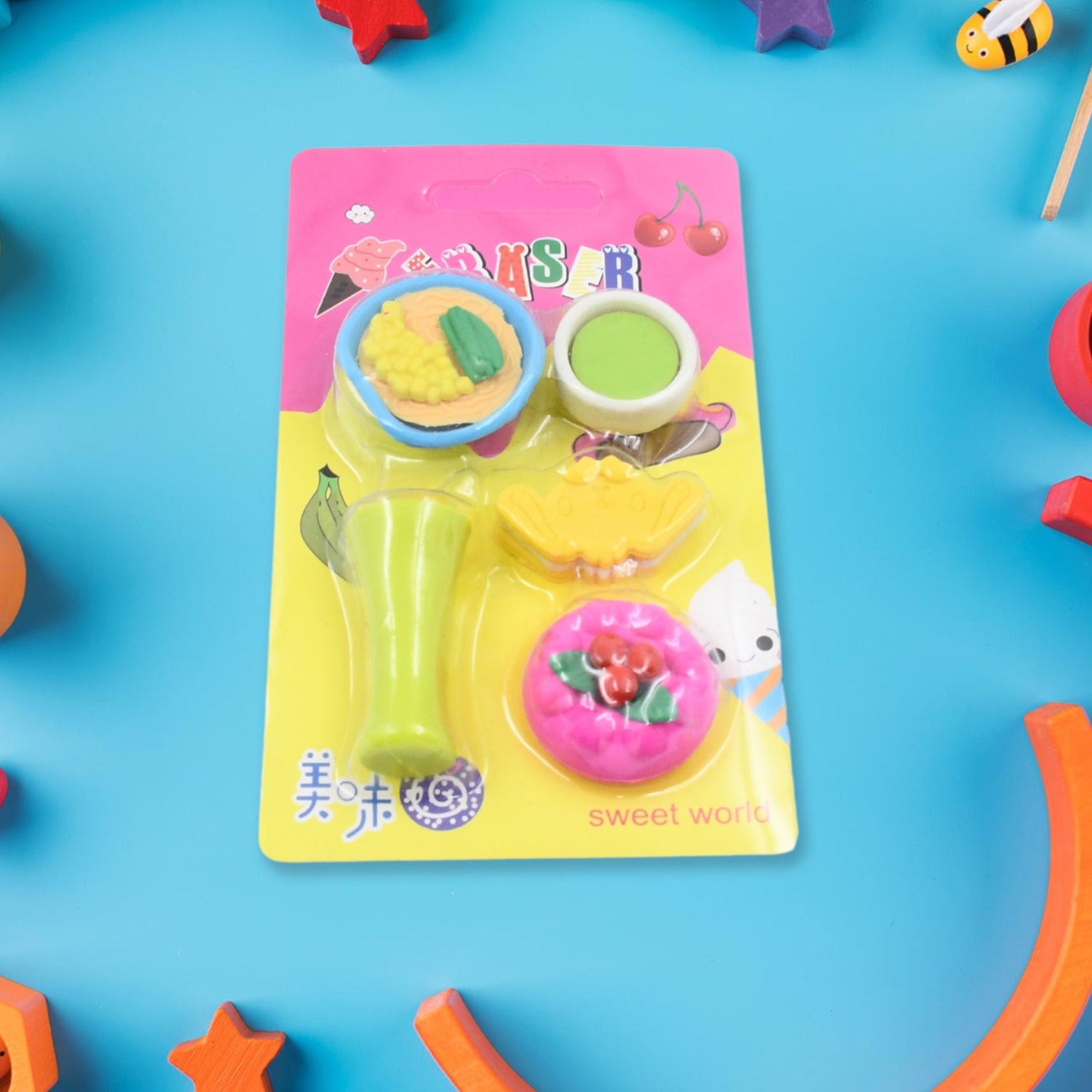 Fruit Shape Erasers Set
