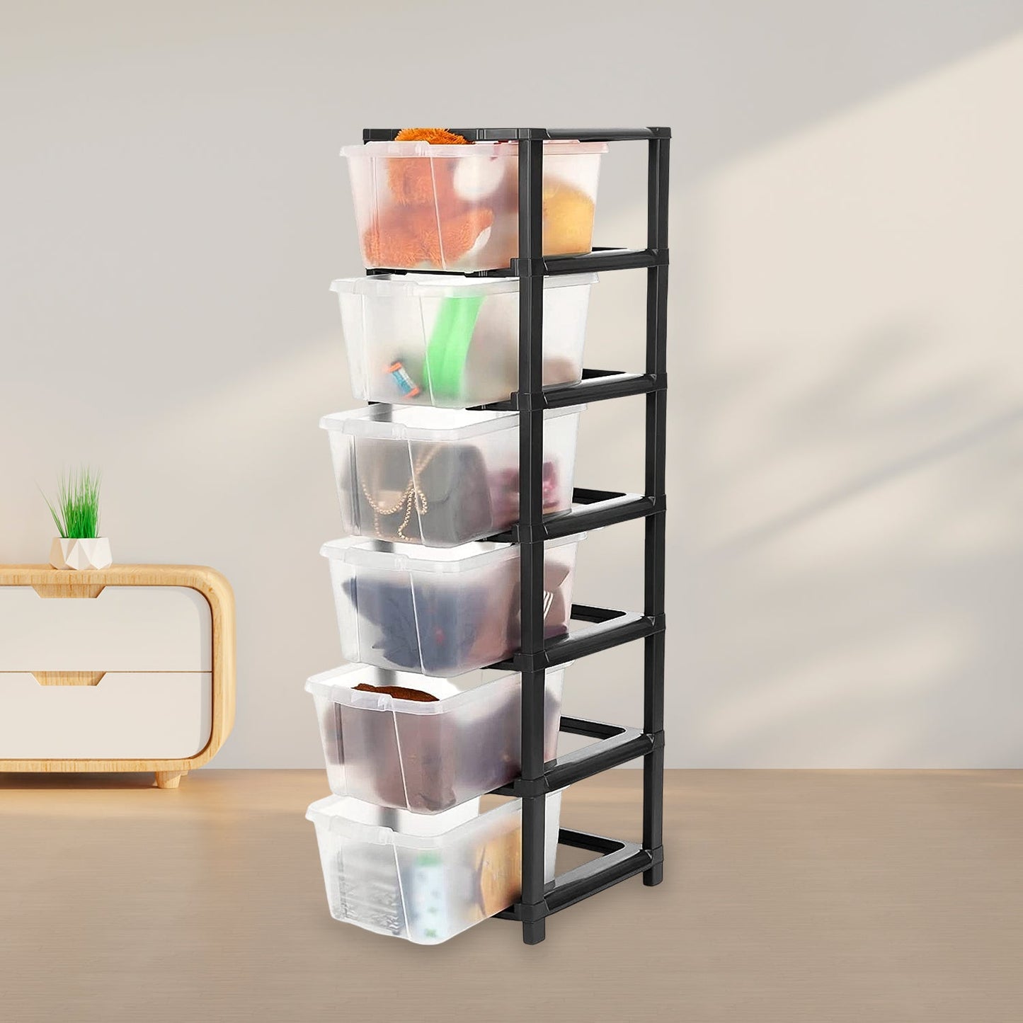 6-Layer Transparent Drawer Organizer