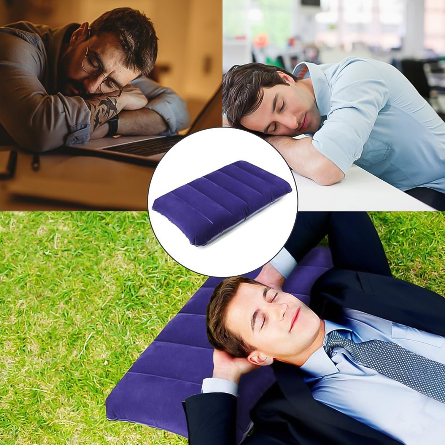 Inflatable Velvet Travel Pillow