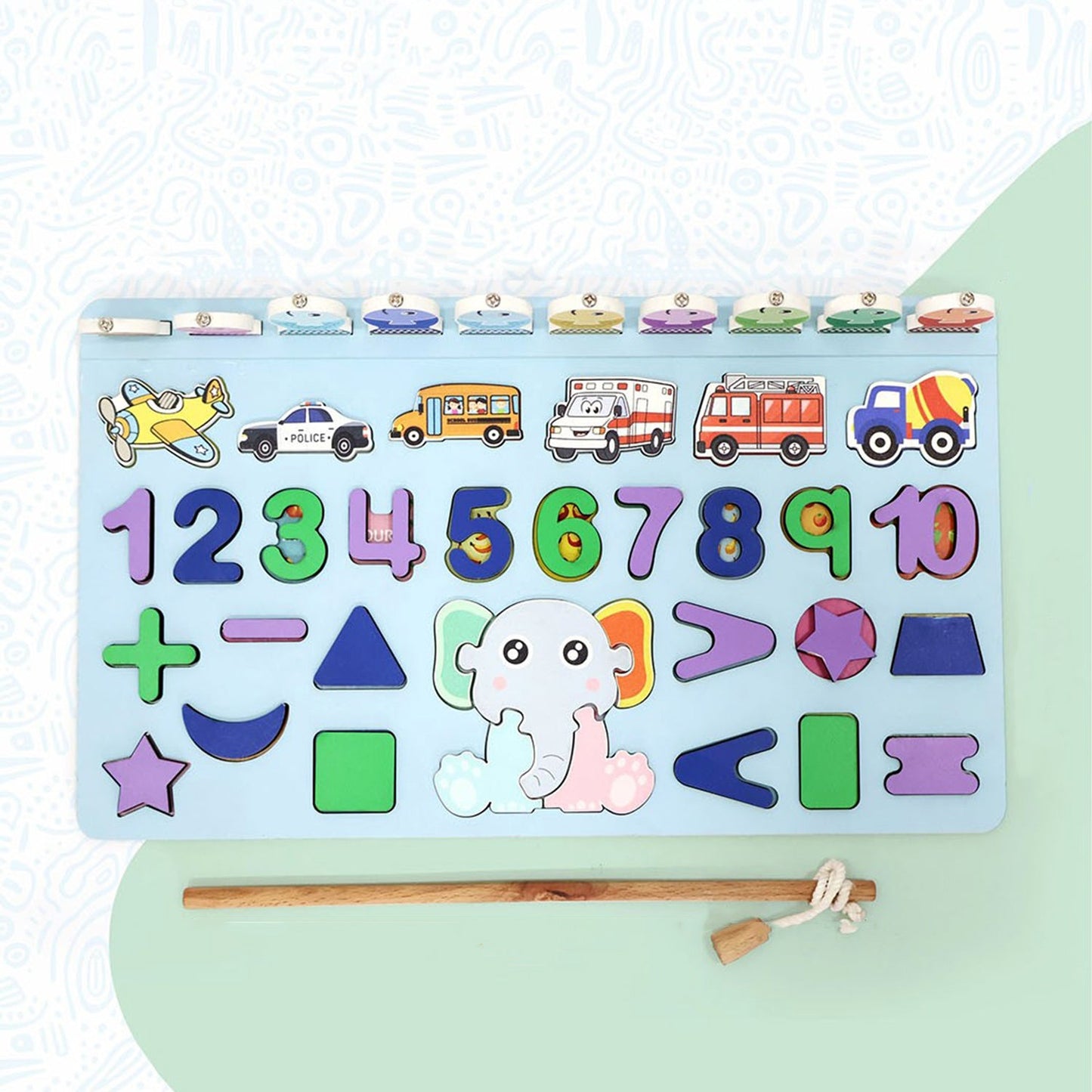 Wooden Number Puzzle Board
