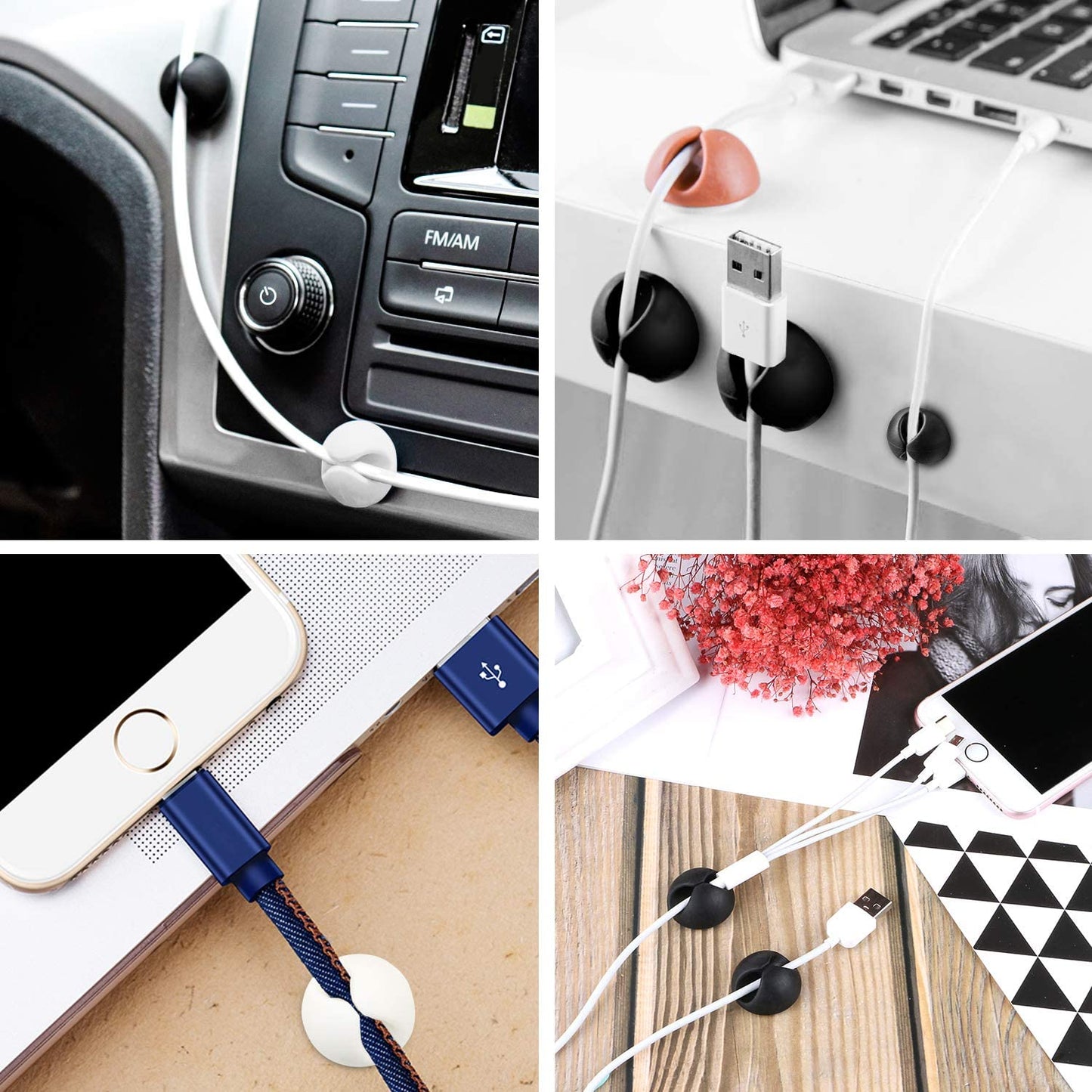 10-Pack Self-Adhesive Cable Clips