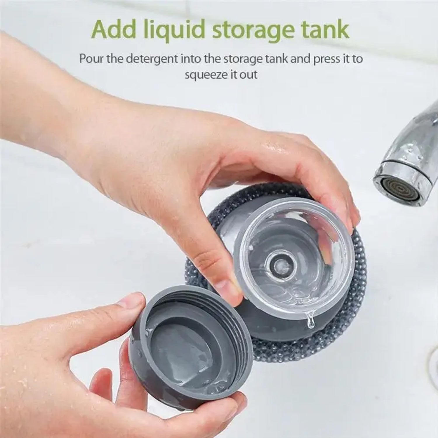 Soap Dispensing Palm Brush Washing Liquid