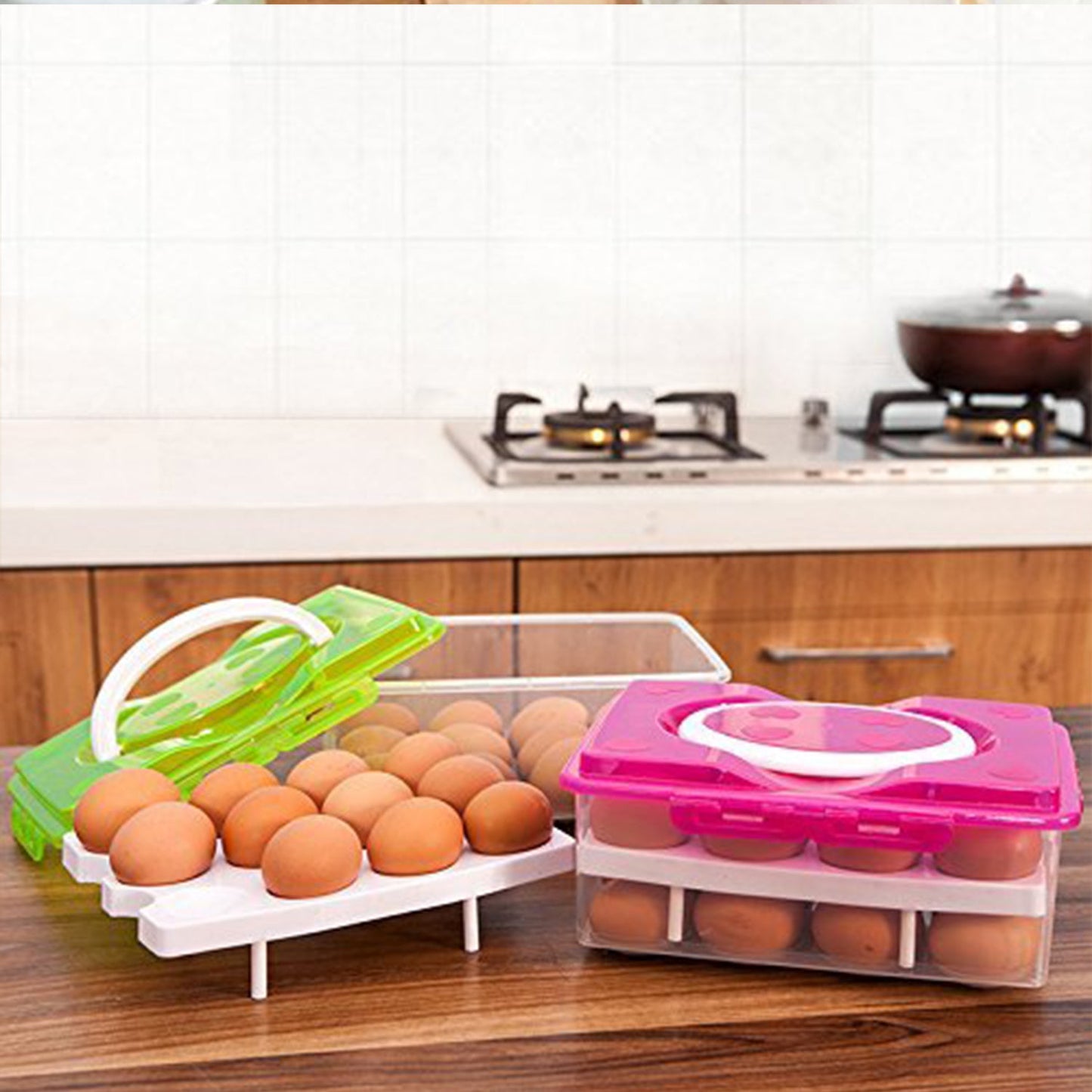 2 layer 32 Grid Egg Tray With Lid