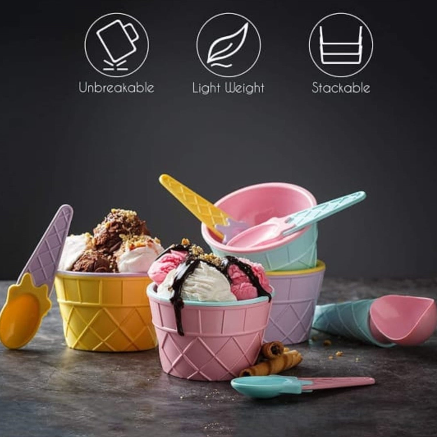 Waffle Cone Bowl Set