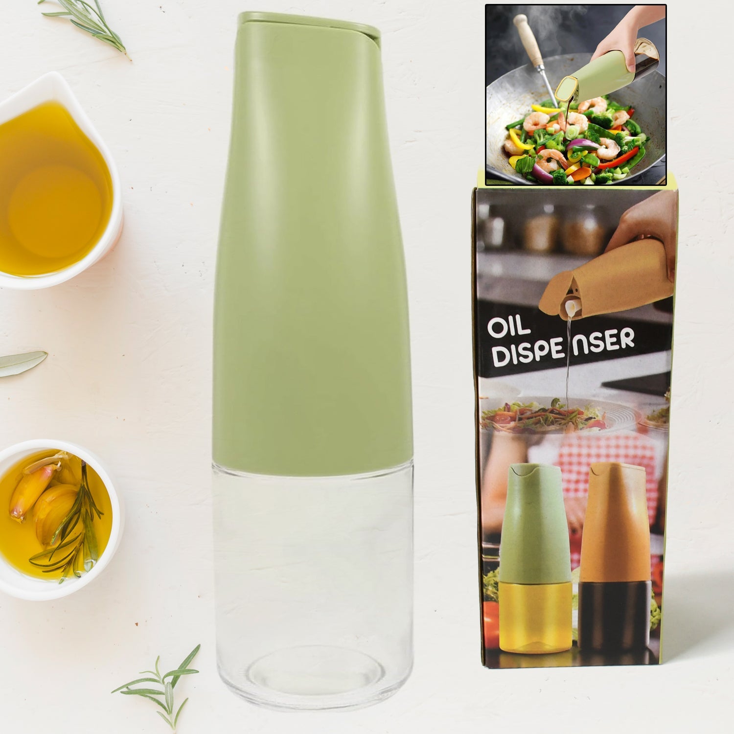 Non-Drip Glass Oil Dispenser