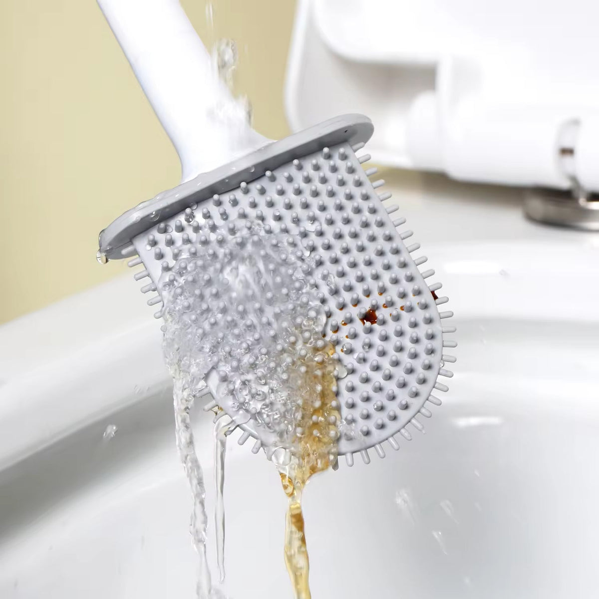 Portable Silicone Toilet Brush With Holder