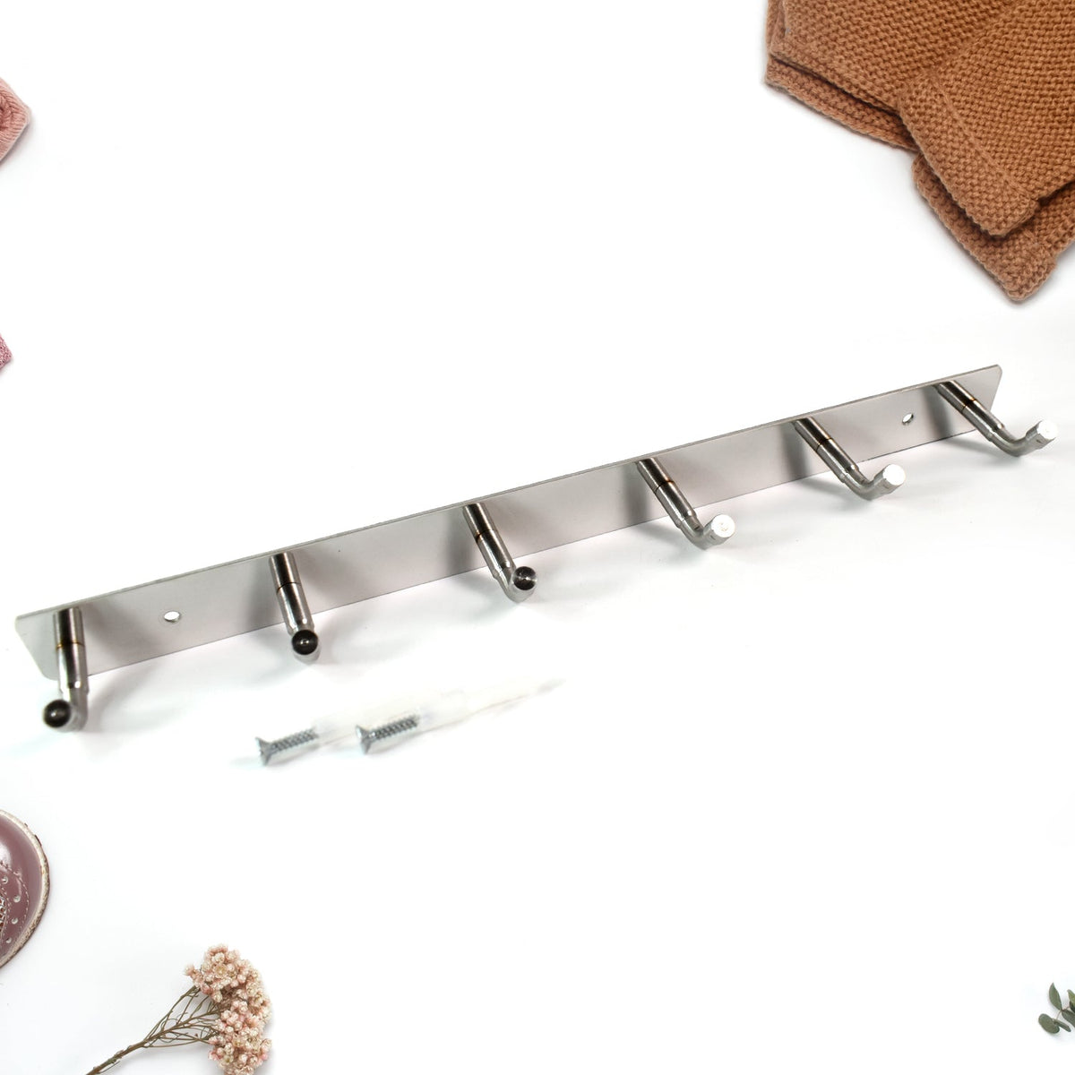 Wall Mounted Coat 6 Hook Rack (32x3 )