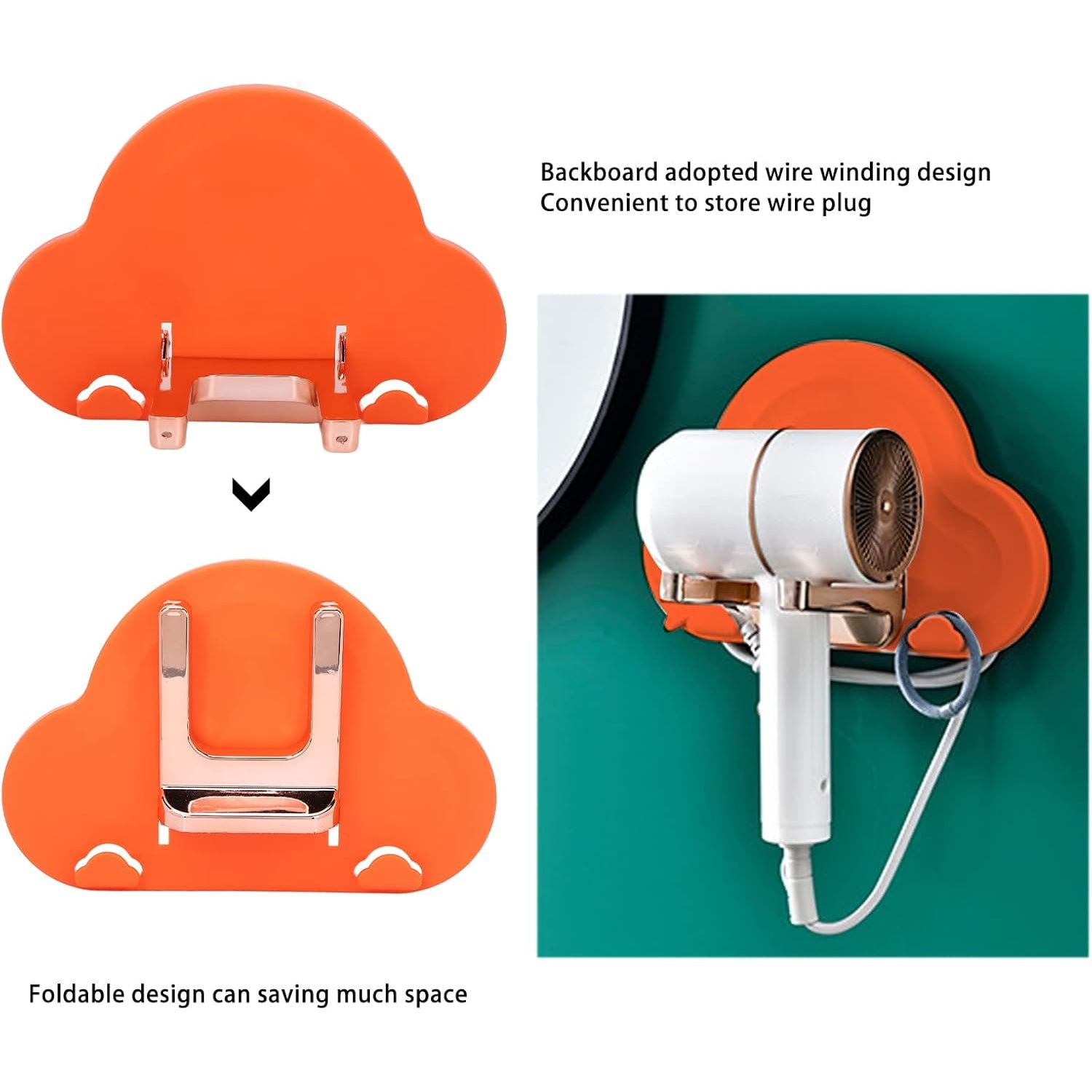 No-Drill Hair Dryer Holder