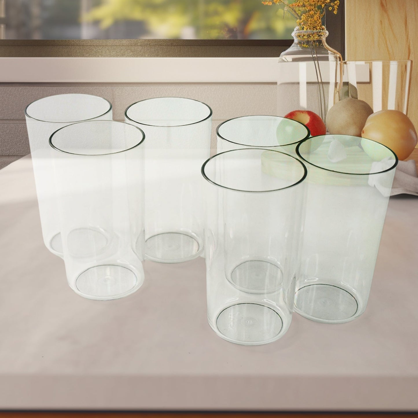 Clear 6-Piece Plastic Tumbler Set