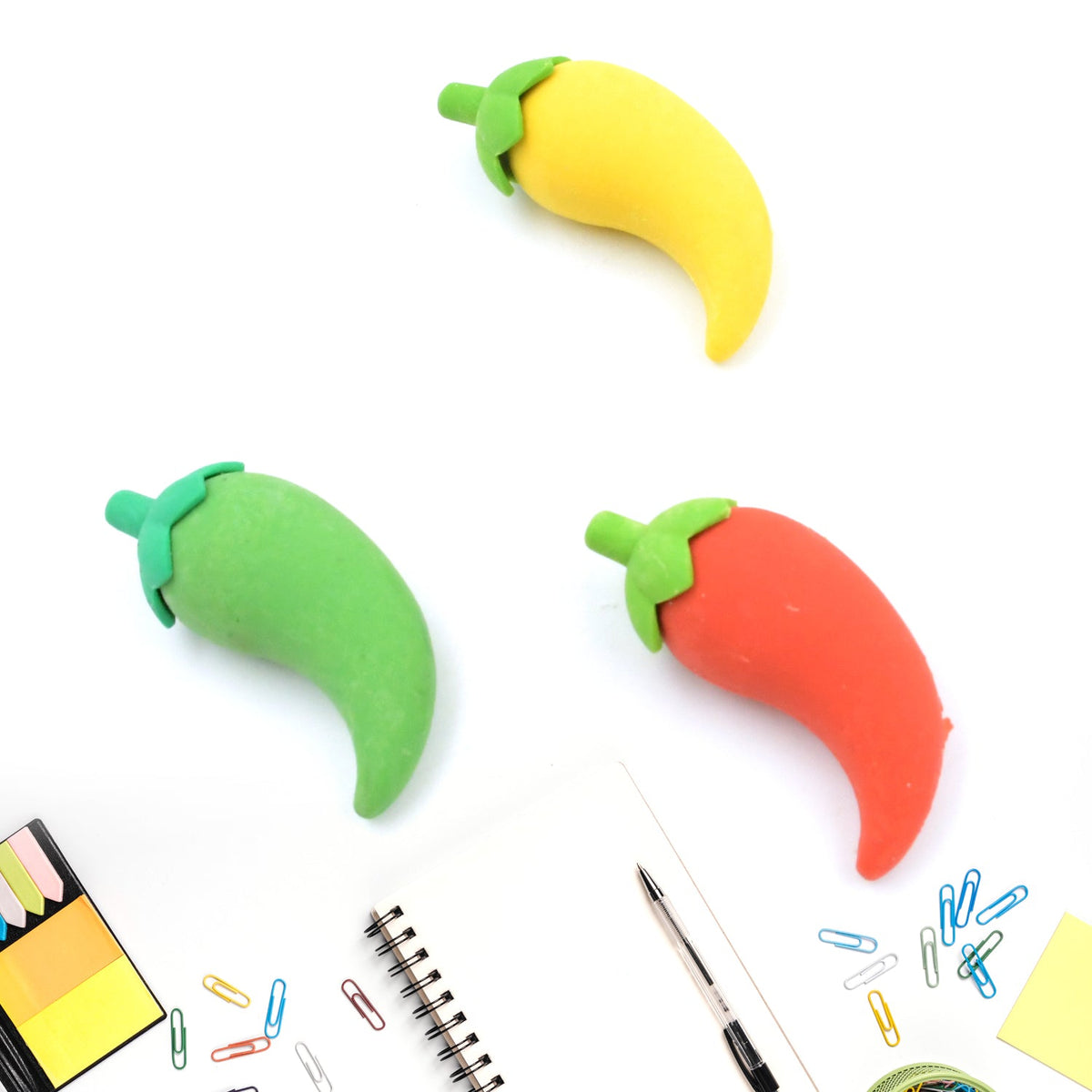 Chili-Shaped Fun Erasers (3-Pack)