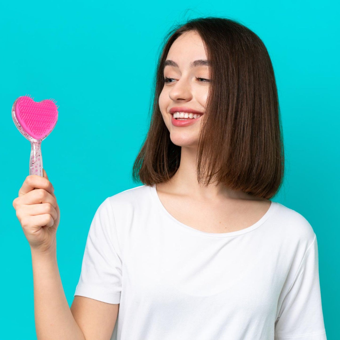 Heart Glitter Hair Brush
