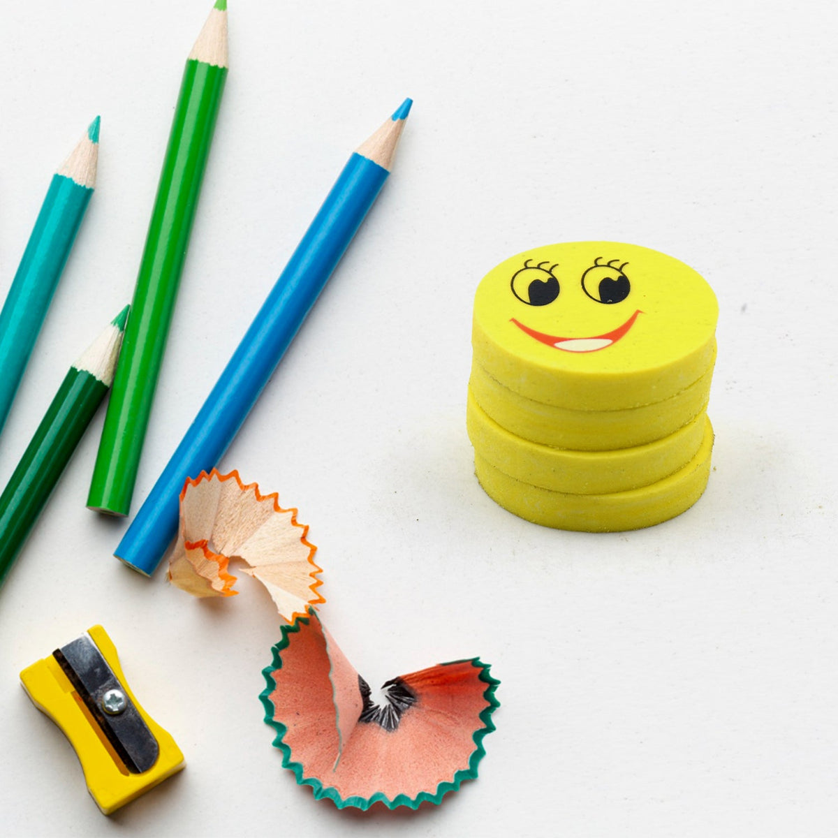 Emoji Smile Erasers Set