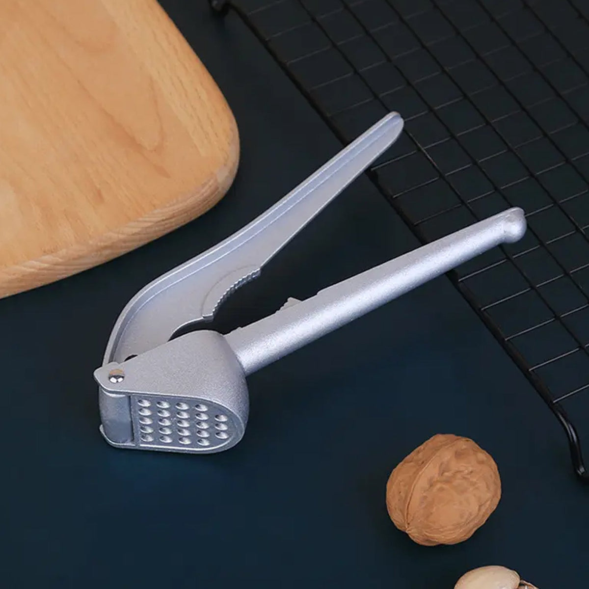 Heavy-Duty Aluminum Garlic Press