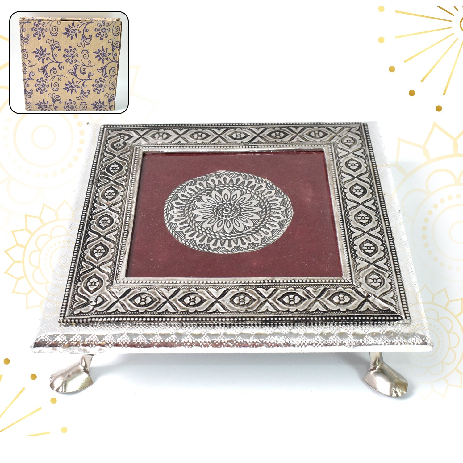 Silver - Square Pooja Chowki