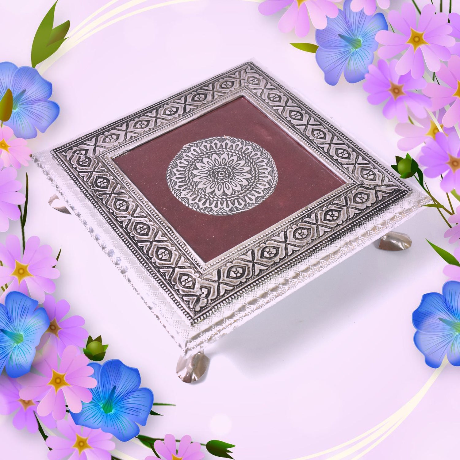 Silver - Square Pooja Chowki