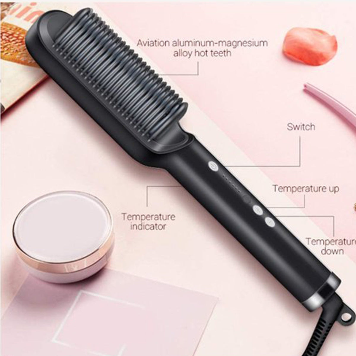Hair Straightener Used While Massaging Head