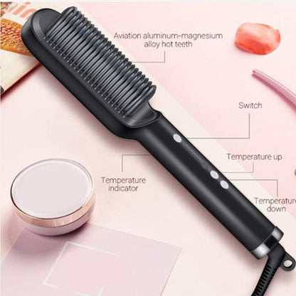 Hair Straightener Used While Massaging Head