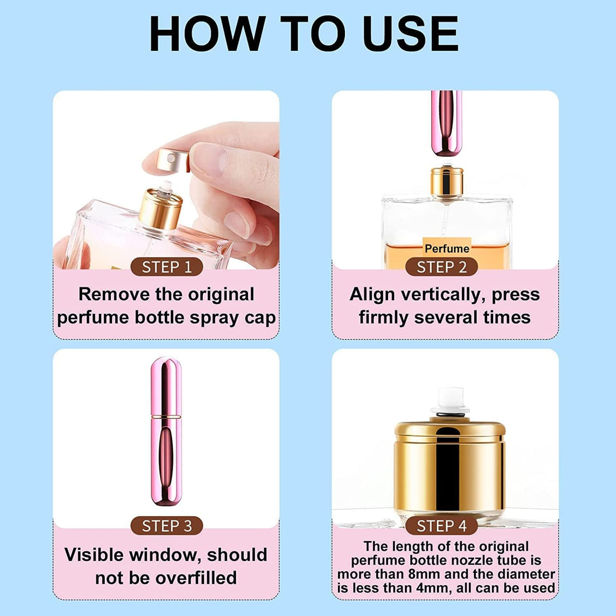 Refillable Perfume Atomizer Bottle