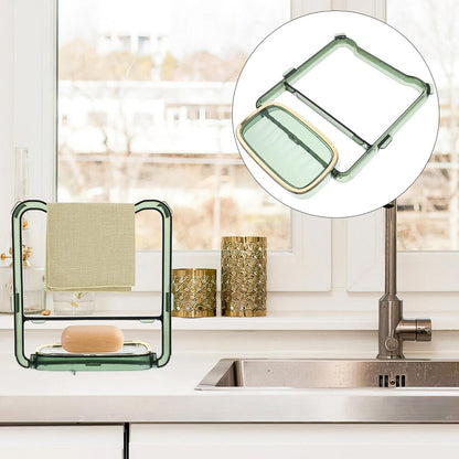 2-in-1 Adhesive Towel & Soap Holder – Green