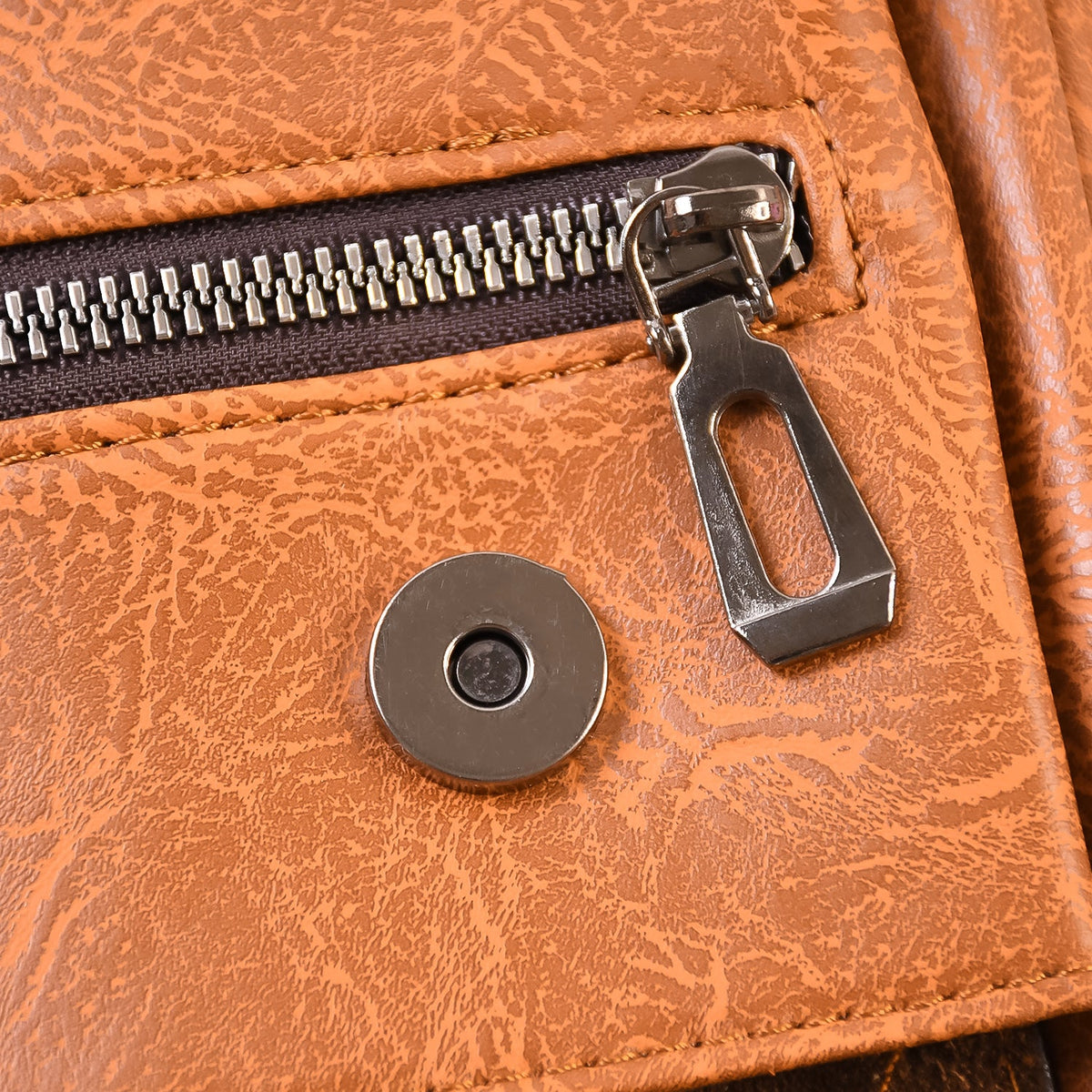 Faux Leather Messenger Briefcase