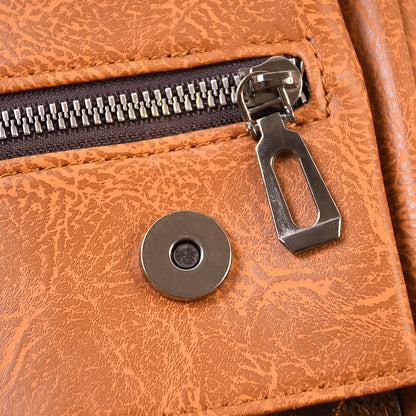 Faux Leather Messenger Briefcase