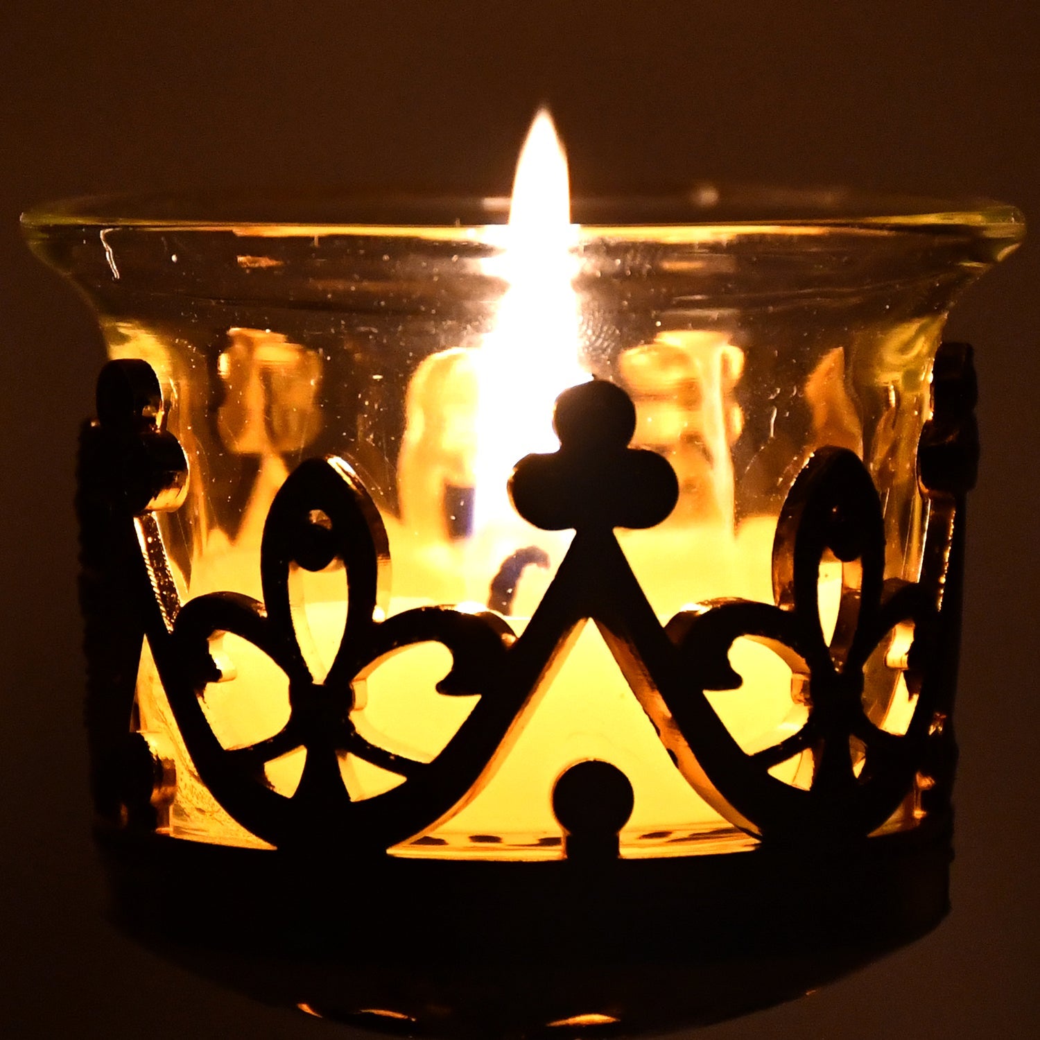 Golden Flower Candle Holder
