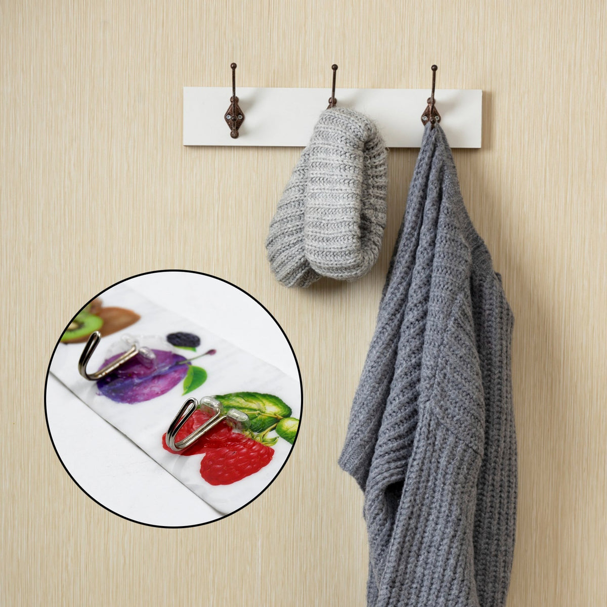Transparent Adhesive Wall Hooks – 6 Pcs Set