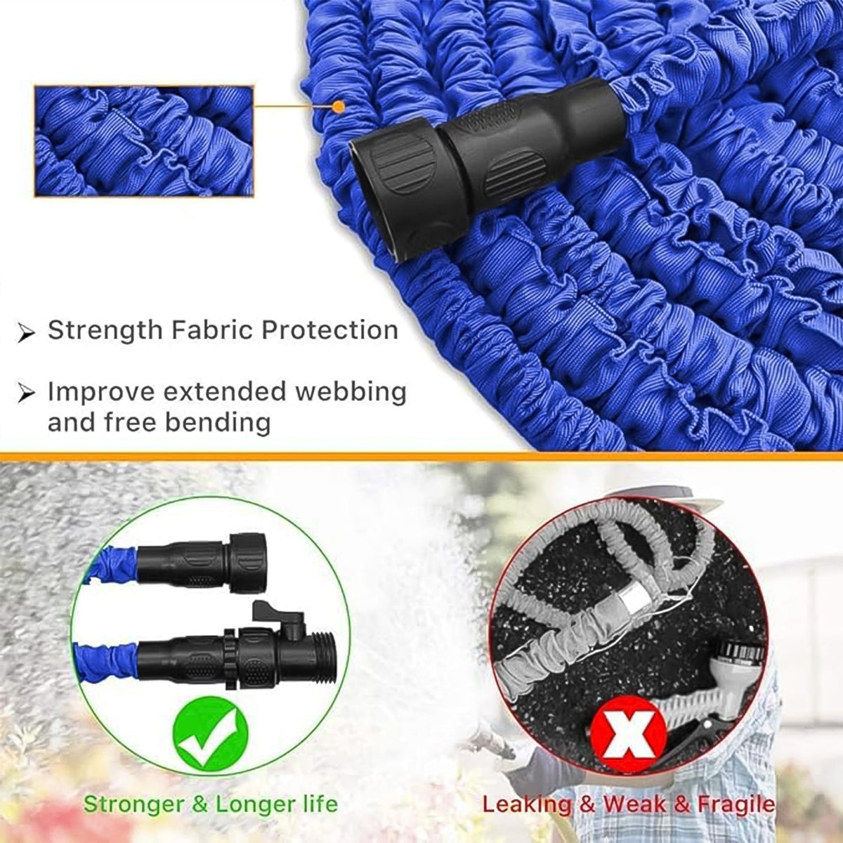 Expandable Magic Garden Hose With Spray Gun