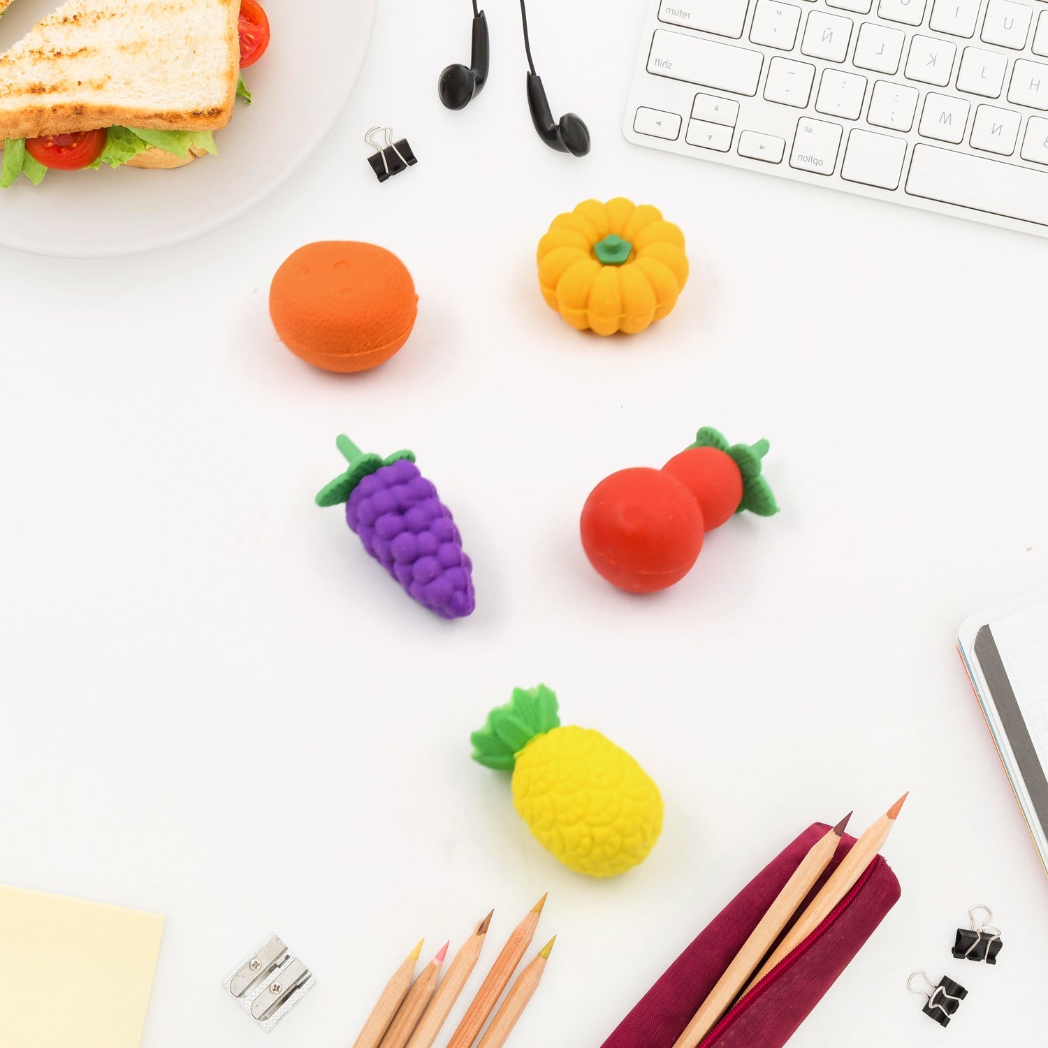 Fruit Shape Erasers Set