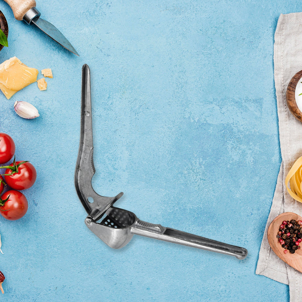 Heavy-Duty Aluminum Garlic Press