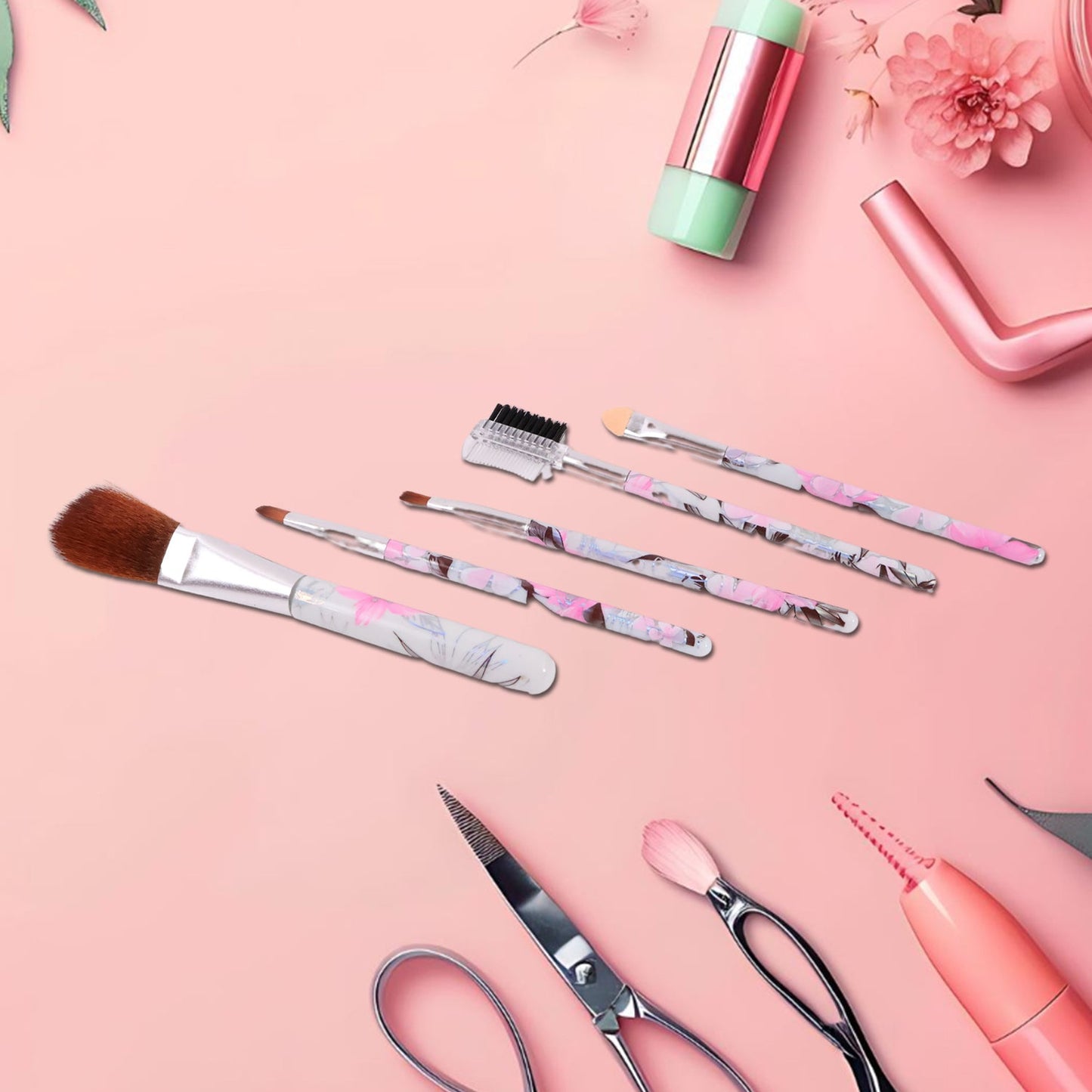 Floral Makeup Brush Set