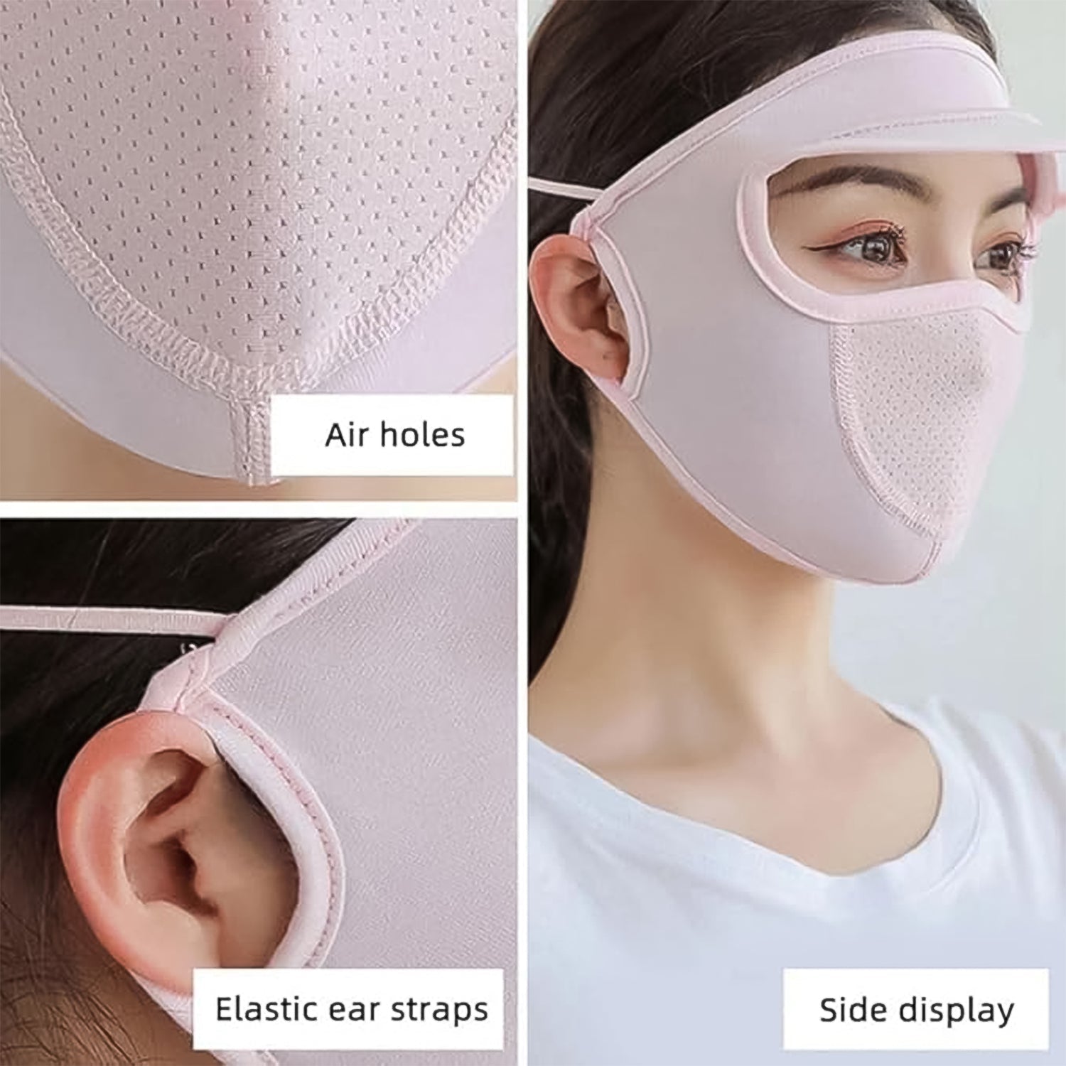 Uv Protection Cap With Built-in Mask