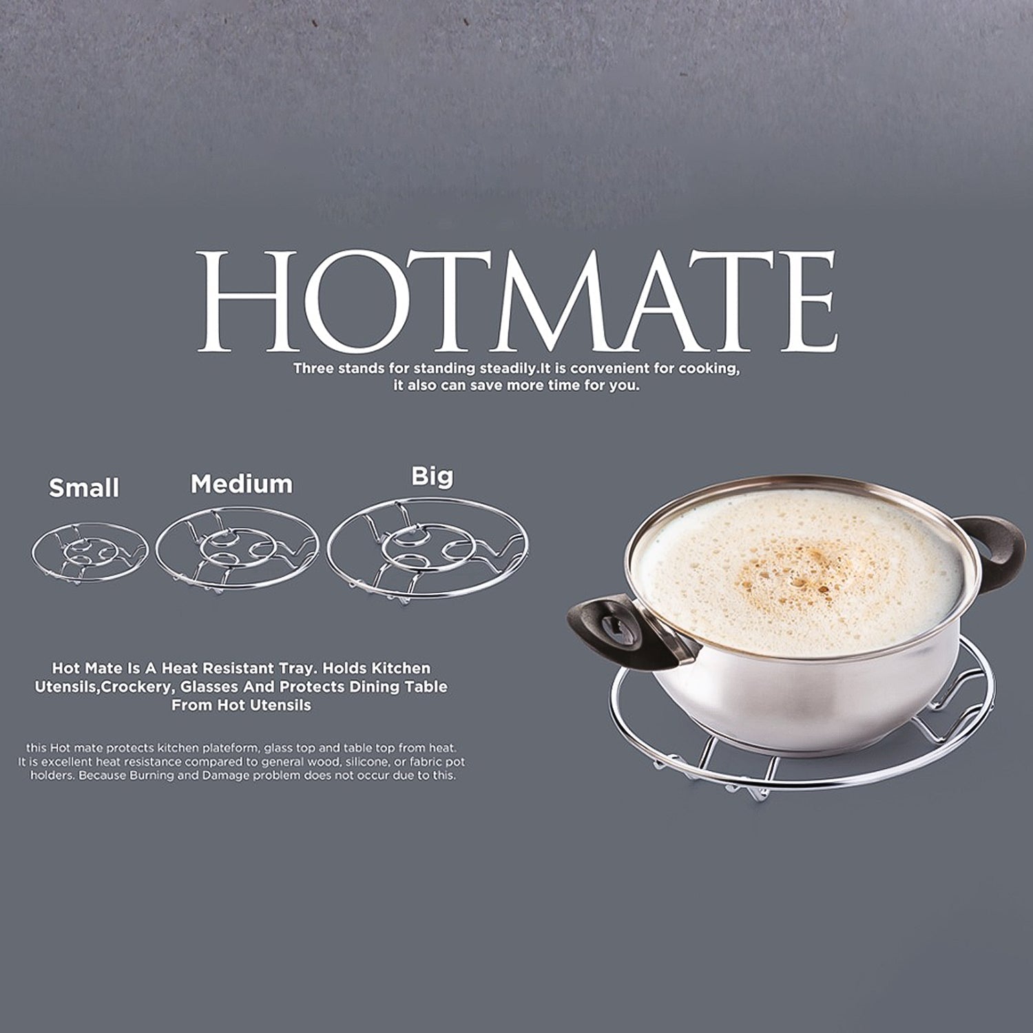 Stainless Steel Wire Hotmate Stand Set Of 3