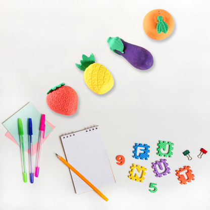 3D Fruits & Vegetables Erasers Set