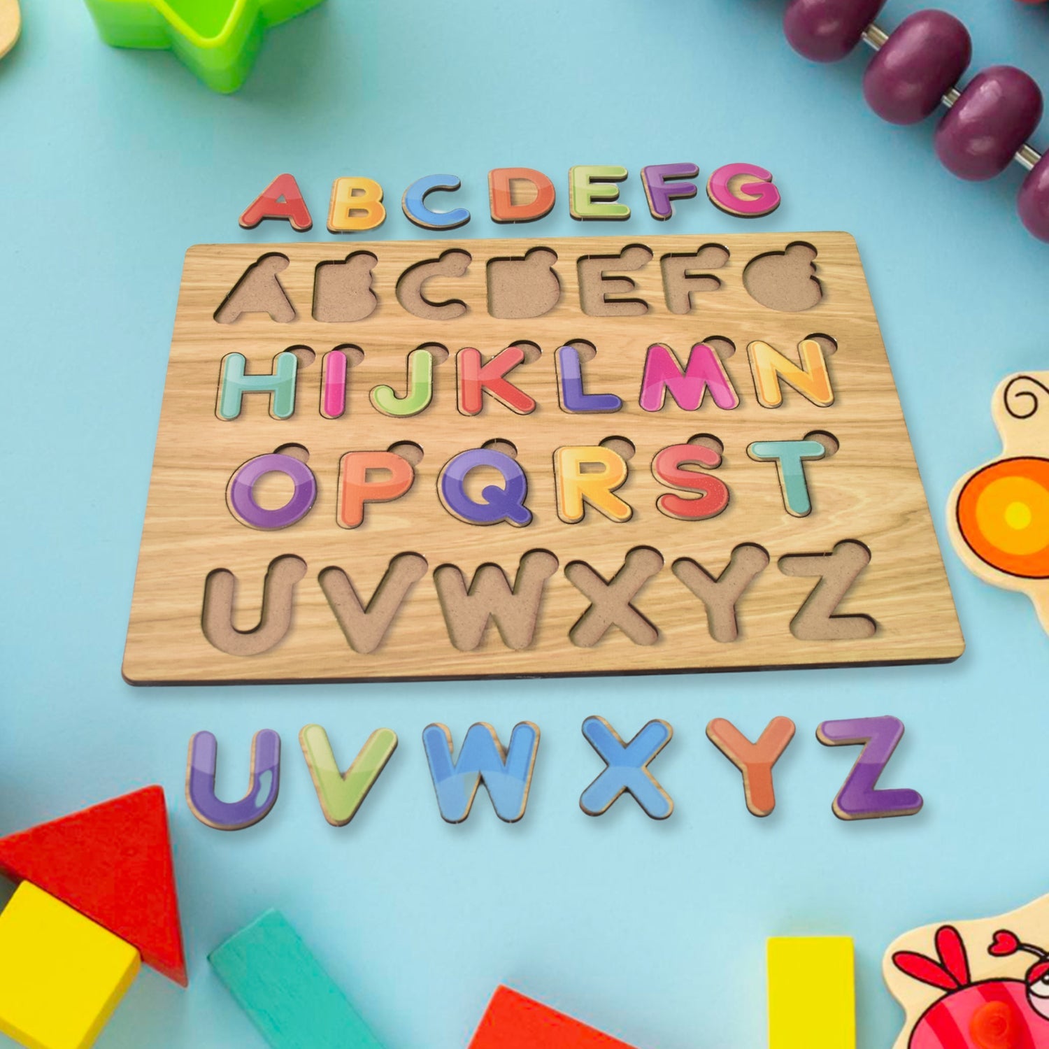 Wooden Puzzle Board ABC Letters