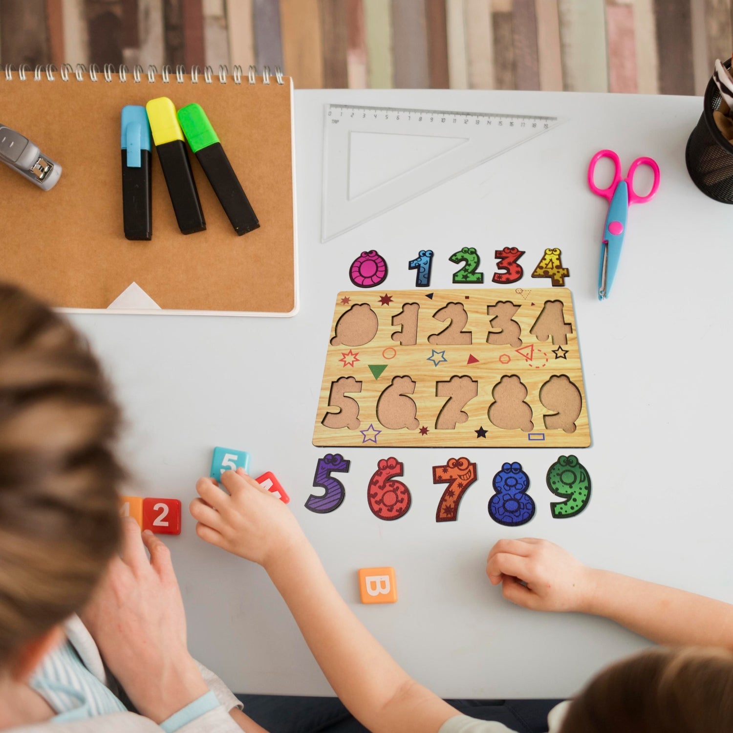 Wooden Number Puzzle Learning Board
