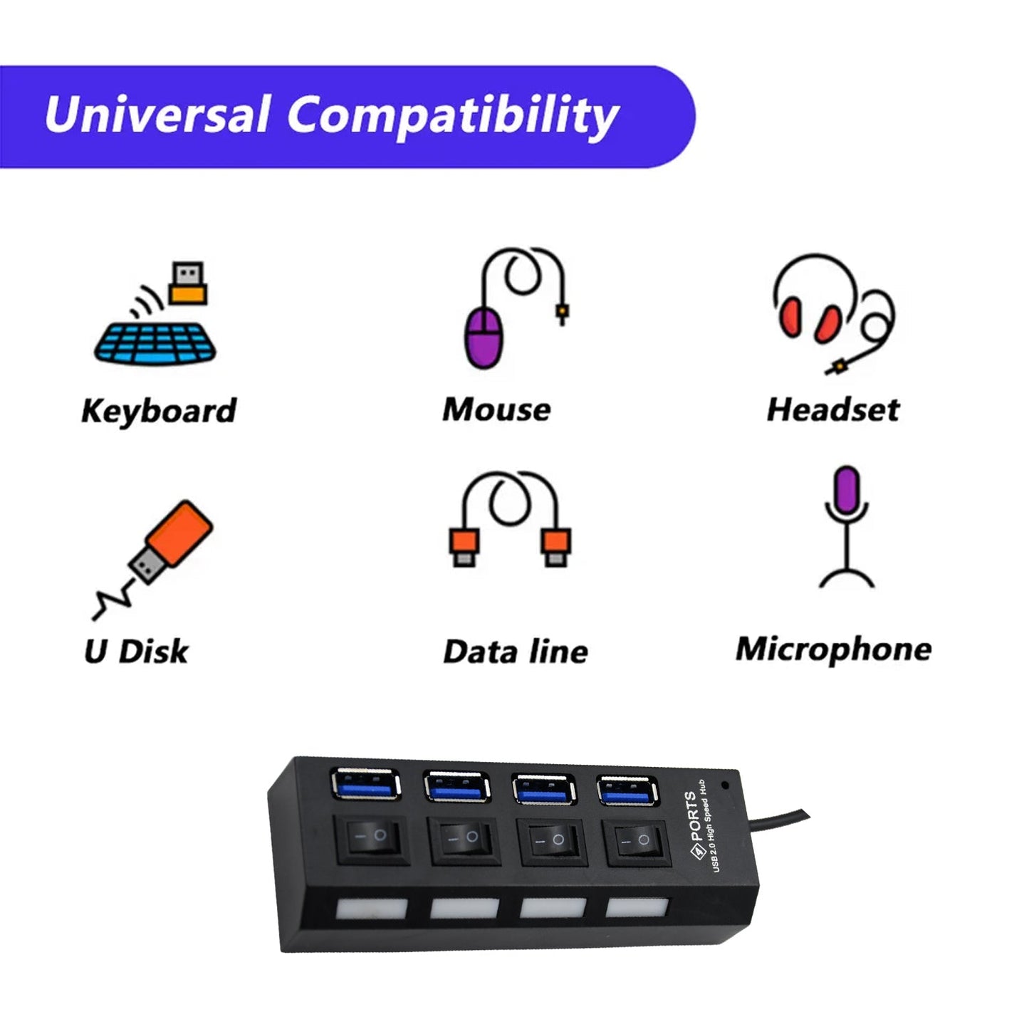 4-Port USB Hub