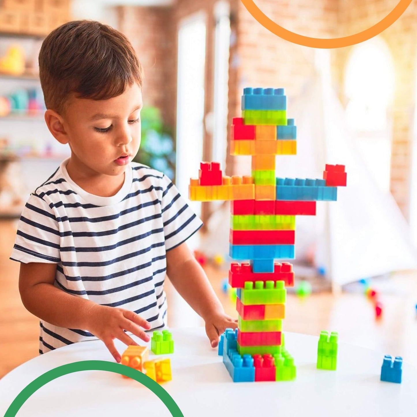 60-Piece Multicolor Building Blocks Set