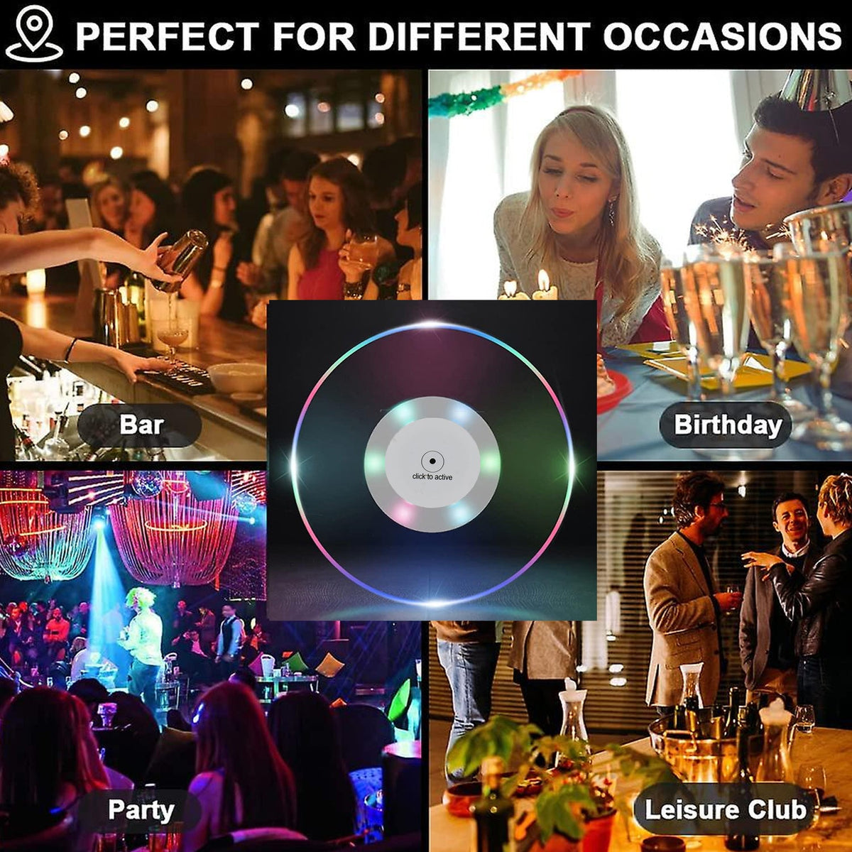 Color-Changing LED Party Coasters
