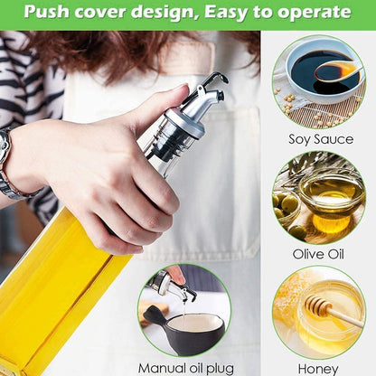 Glass Oil Dispenser & Spice Jar Set – 5 Pcs