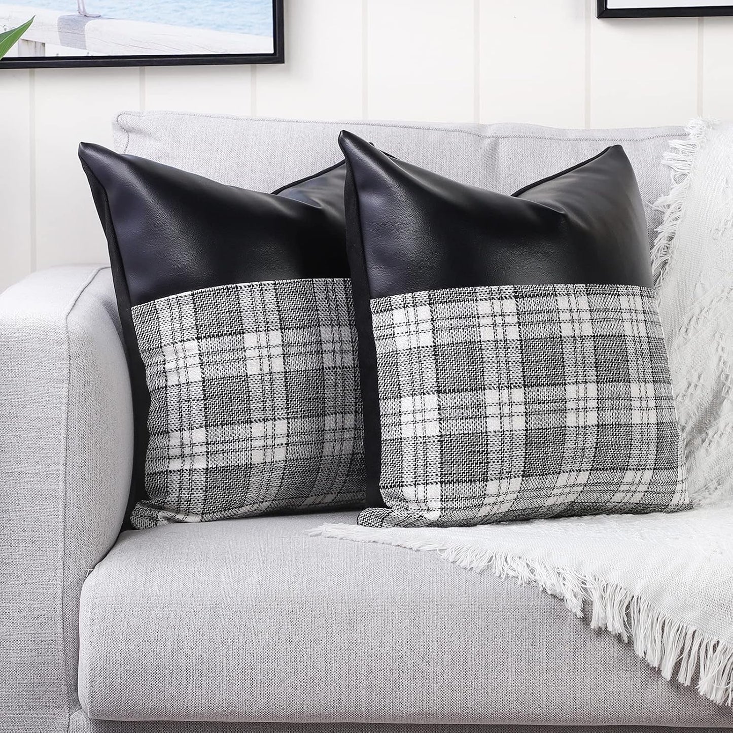 Pillow Covers Cushion Cases Soft Leather